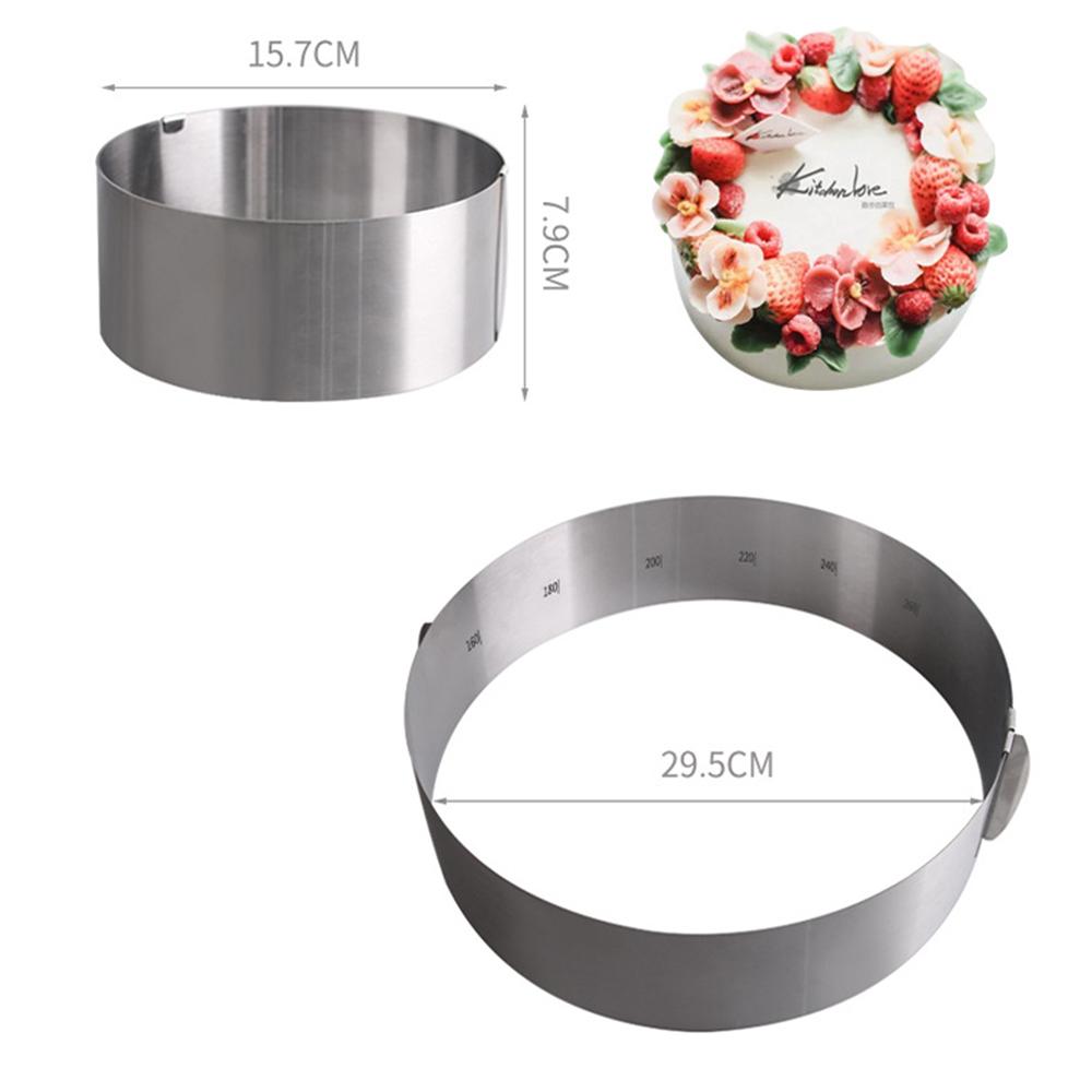 Retractable Stainless Steel Circle Mousse Ring Baking Tool Set Cake Mould Mold Size Adjustable Bakeware