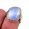 Кольцо с натуральным радужным лунным камнем, двухцветное, из стерлингового серебра 925 пробы, размер 6 Y5k69