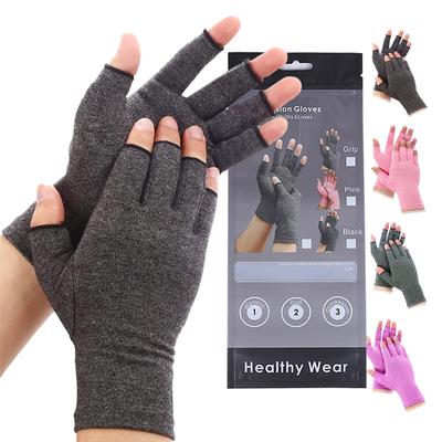 Горячая распродажа конопляно-серые компрессионные перчатки без пальцев воспаление уход за суставами нескользящие спортивные