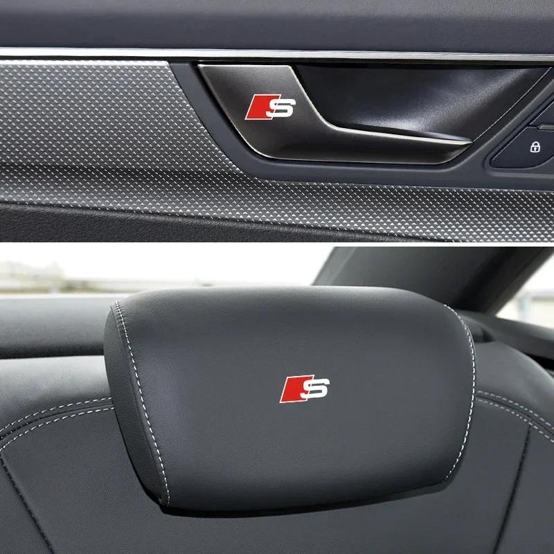 Car logo Interior Sticker Central control Decals Emblem Badge for tt sline A1 A3 A4 A5 A6 A7 Q3 Q5 Q7 RS3 RS4 RS5 S3 S4 S5 S7