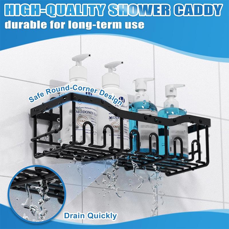 Клейкая душевая кабина нержавеющая нержавеющая сталь органайзеры для ванной с большой вместимостью без сверления полки для хранения в ванной комнате