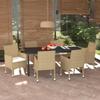 Day and Night - Day and Night 7-piece Garden Dining Set with Beige Synthetic Rattan Cushions