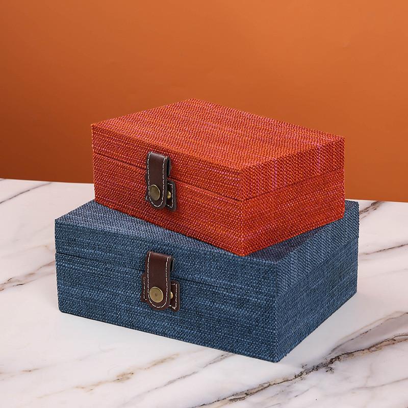 Desktop Organizer Wooden Box With Lid For Home Office Accessories Gift Storage