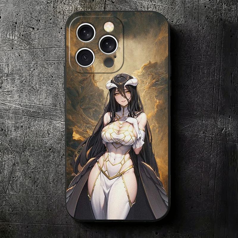 Мягкий чехол для телефона Albedo O-Overlords Аниме для iPhone 16 16E 17 Air 15 Pro Max 14 Plus 13 Mini 11 12 7 Черный чехол Задняя панель