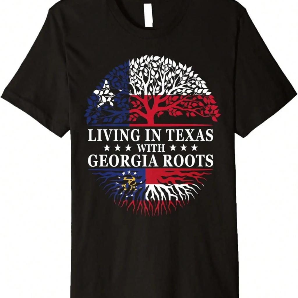 Living In Texas With Georgia Roots Premium T-Shirt