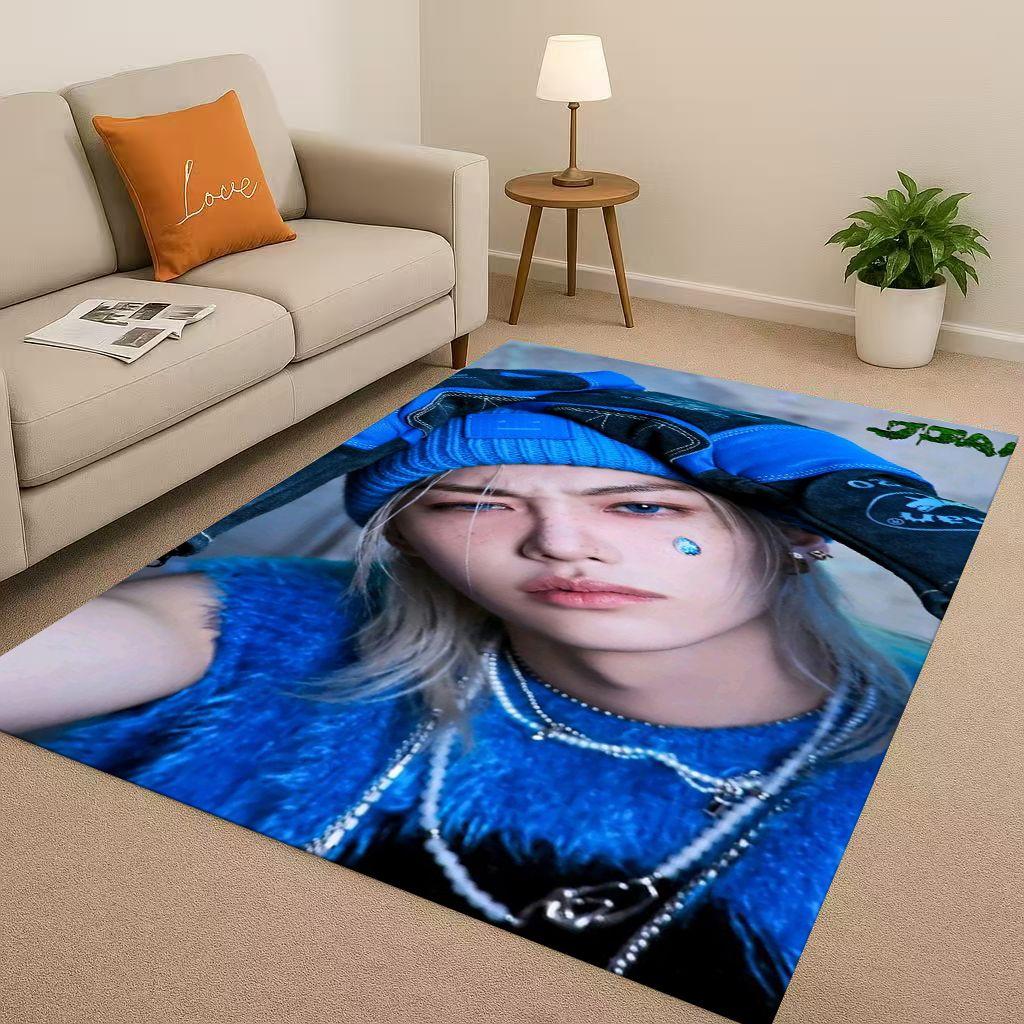 3D Kpop Felix Star Art living Room Non-Slip Area Rug Soft Carpet for Bedroom Playroom and Sofa,Easy Clean Home Decor Doormat