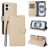 (iPhone 16, Creamy White) For iPhone 16 Case RFID Blocking 3 Card Slots PU Leather Phone Cover with Wrist Strap