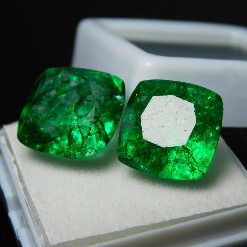 Green Emerald Colombian 8 to 10 Ct Cushion Cut Natural Loose Gemstone