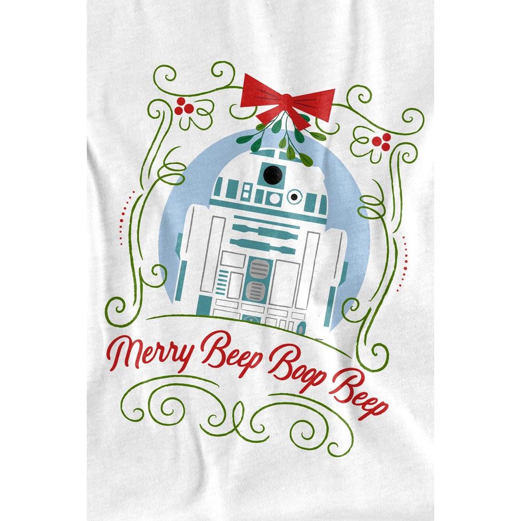 STAR WARS Детская/детская Рождественская футболка Merry Beep Boop Beep R2-D2