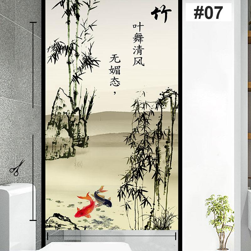 Пленка для окон в китайском стиле с изображением цветущей сливы, орхидеи, бамбука, хризантемы, культура конфиденциальности, статическая наклейка на стекло