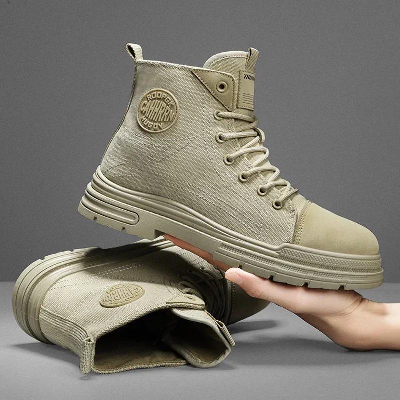 CYYTL Мужские ботинки Повседневная парусиновая обувь Зимняя дизайнерская роскошная обувь на платформе для мотоциклов Челси Тактическая ковбойская боевая обувь для работы и пешего туризма