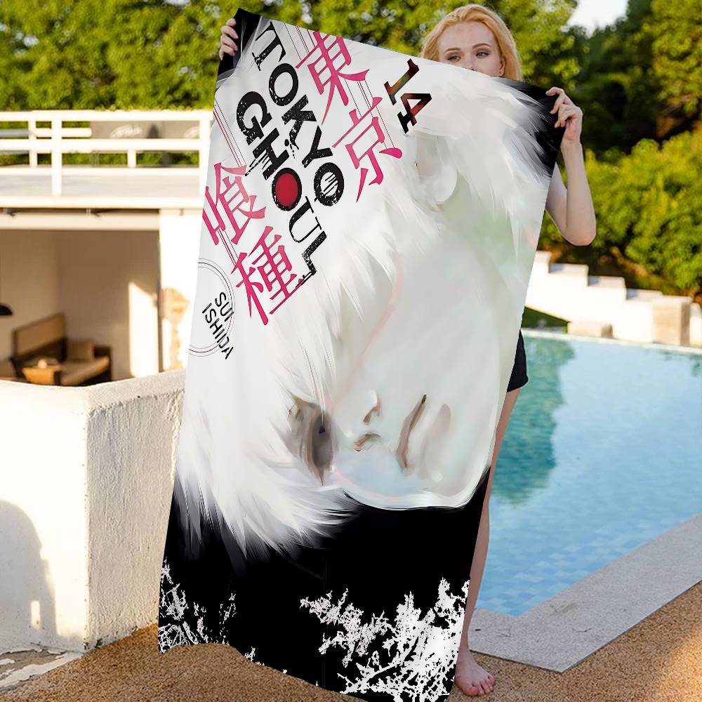 Anime Tokyo Ghoul Microfiber Blanket Quick Drying Beach Towels Oversized Printing Super Absorbent Pool Towel Blanket