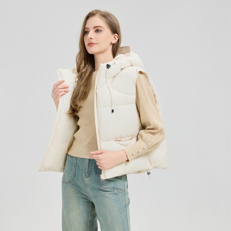 Новый хлопковый жилет для женщин на осень и зиму, маленький, с капюшоном, свободный, короткий, пальто-жилет, жилет