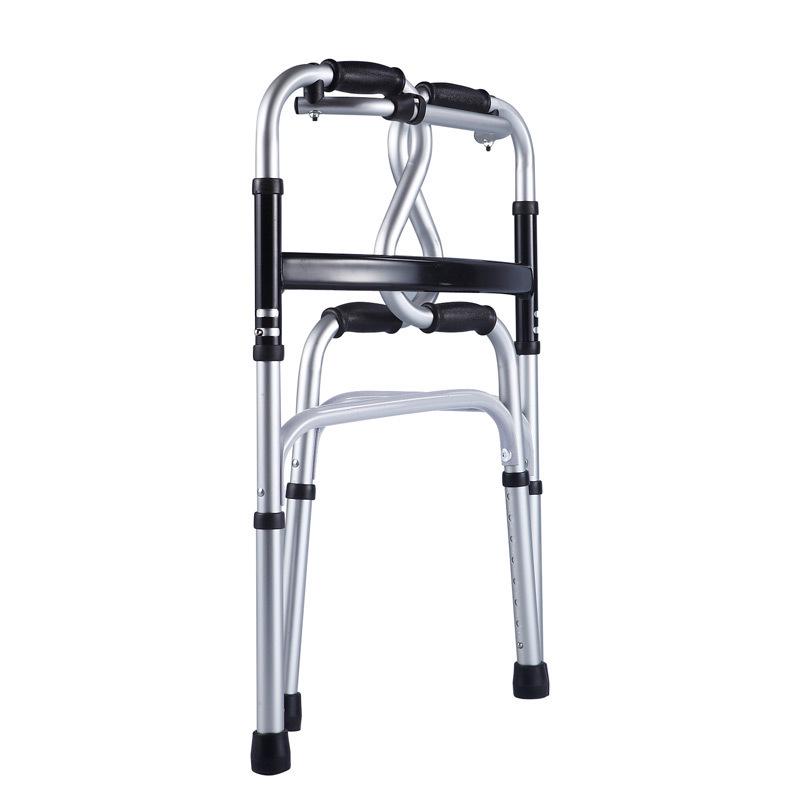 Lightweight Foldable Aluminum Walker with Wheels - Height Adjustable for Elderly