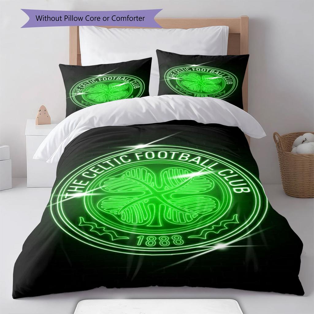 Celtic Football Club Pattern Bedding,Quilt Set Quilt Cover Pillowcase Home Birthday Gift(1 * duvet cover + 2 * pillowcase, without core)