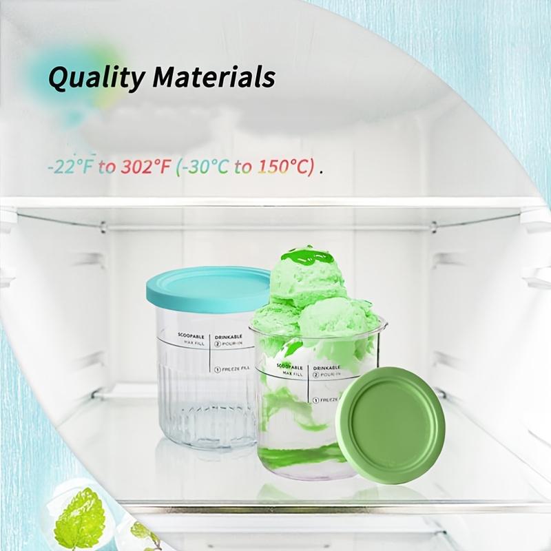 4 шт. пинты семейного размера Ninja Creami Deluxe 11 в 1, крышки 24 унции Контейнеры NC500/NC501 для всех замороженных продуктов, можно мыть в посудомоечной машине, не содержат BPA