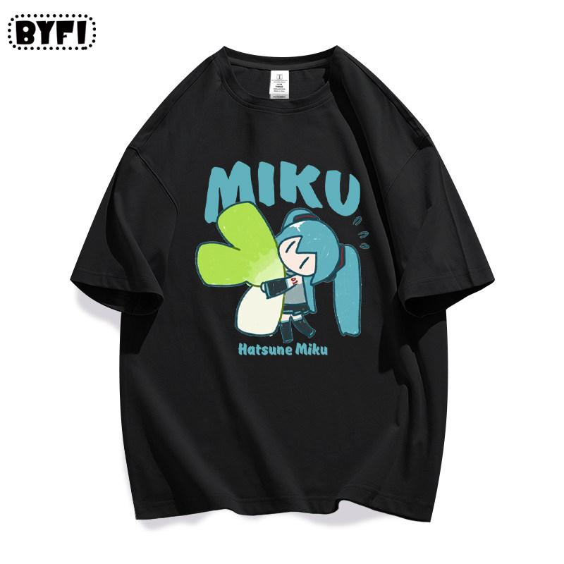 Hatsune Miku Collaborates on Future MIKU Line Style Short Sleeved Pure Cotton Printed New Casual Unisexs and Unisexs Clothing