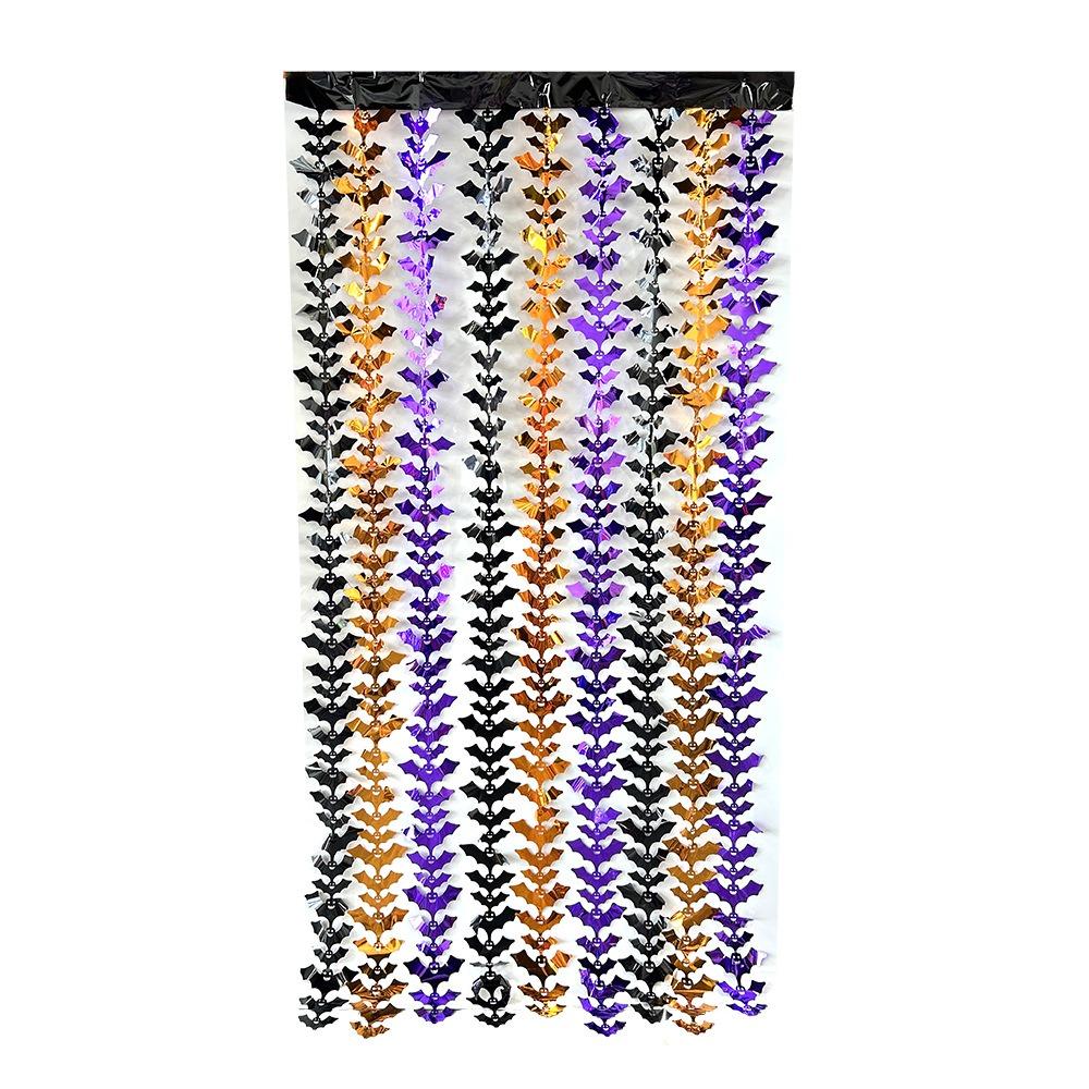 Страшный Хэллоуин Дождь Занавес Пластиковый Жуткий Занавес для Вечеринки Настенный Декор Реалистичный Фон для Вечеринки с Летучими Мышами Праздничная Вечеринка на Хэллоуин