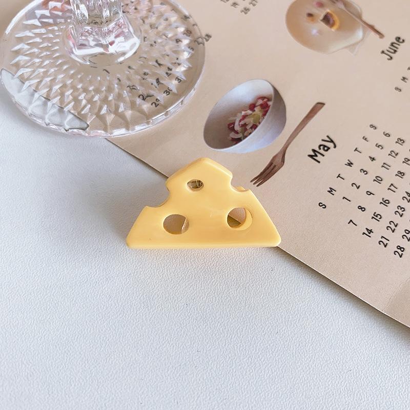 Забавная заколка для сыра, креативная пластина, заколка для волос в форме акулы, когти для волос для девочек, треугольная полая заколка для волос, украшение для волос