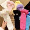 Crazy Big Mouth Monster Plush Socks Thickened Coral Fleece Cartoon Sleep Socks Winter Warm Soft Home Socks for Women Girls
