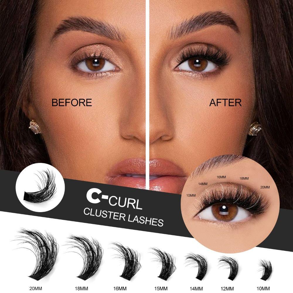 Natural Look 3D Faux Mink Lash Wispy Style DIY Lash Extension Kit Makeup Enhancement