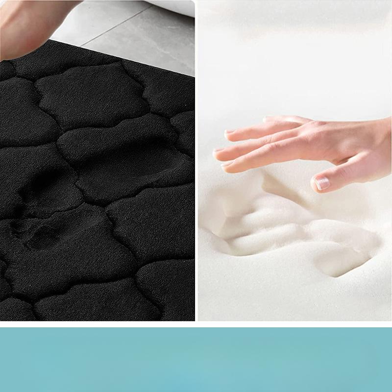 Коврик для ванной комнаты с ромбовидным тиснением из кашемира, нескользящие ковры для ванной, коврик для умывальника, боковой пол в ванной, коврик для двери в душевую кабину, 3D-подложка из пеноматериала с эффектом памяти