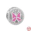 Butterfly Charm Bead Fit Bracelet 925 Sterling Silver DIY Women's Jewelry
