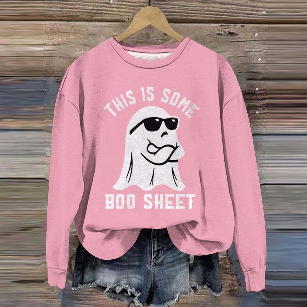 Женская мода свободный повседневный карман с длинным рукавом толстовка с принтом свитшот