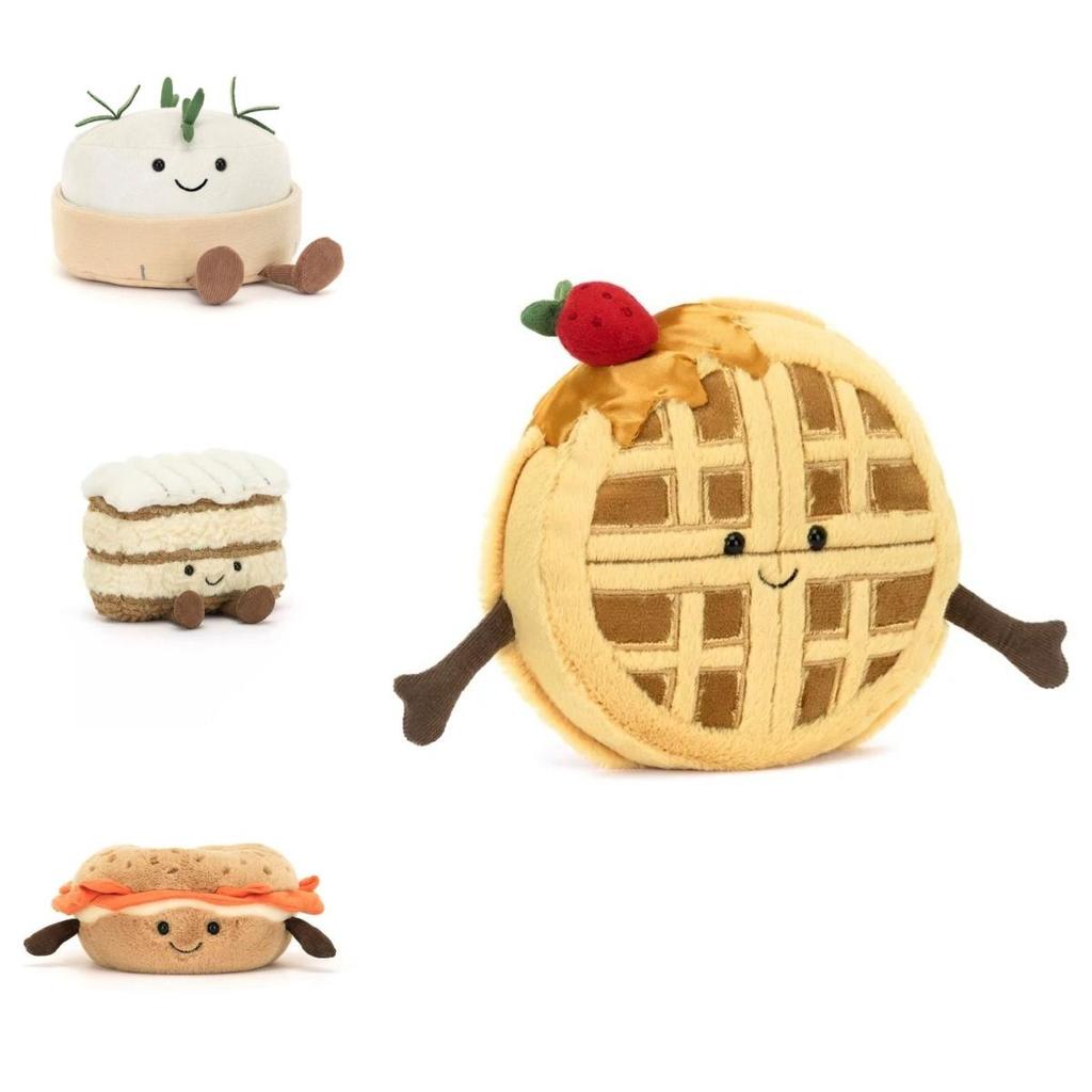 Плюшевая игрушка-тарт с сыром, клубникой и лимоном для детей и коллекционеров