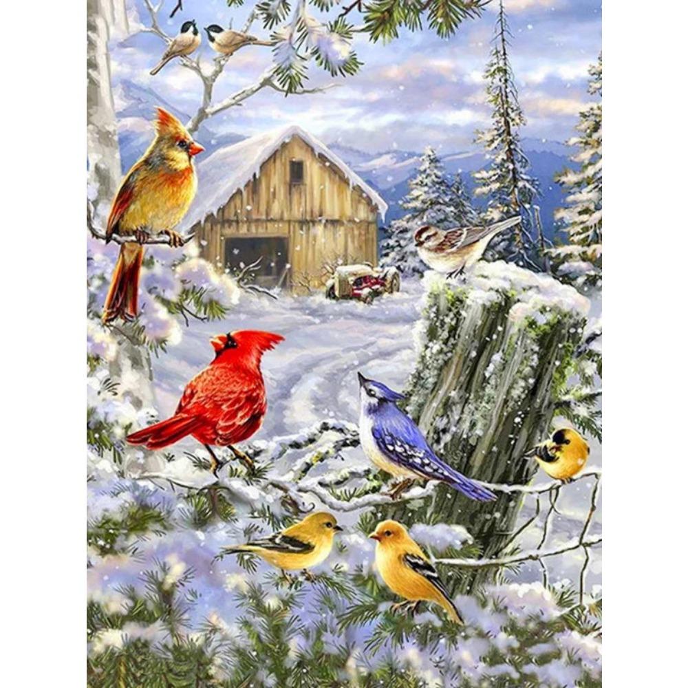 Алмазная живопись Art Full Drill Снеговик Алмазная картина Ручная работа Снежный день Diy Алмазная мозаика Картина Украшение дома Рождественский подарок