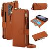 CrossBody Multi-function Wallet case for Samsung Galaxy Z Fold 6, Ring Holder Leather case for Galaxy Z Fold 5 With Lanyard