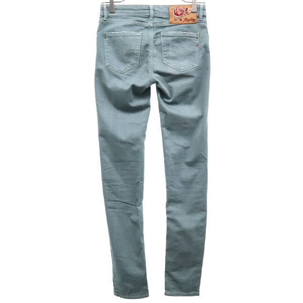 Replay Вышивка логотипа в одной точке Узкие джинсовые брюки W25 Синие джинсы Женские Б/У