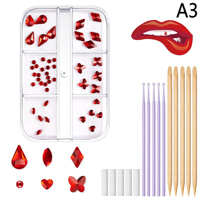 1Set Dental Tooth Gems Crystal Diamond Ornament Diy Tools Various Shapes Color Teeth Jewelry Denture