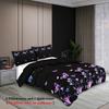 3pcs purple butterfly pattern printed bedding set, suitable for women bedroom, queen, king, twin bed, 1*duvet cover+2*pillowcase