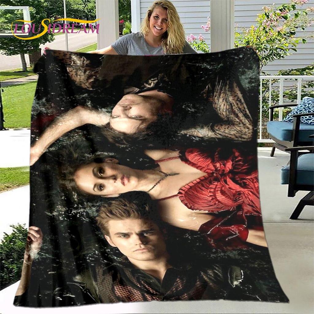 Одеяло с принтом «Дневники вампира», фланелевое одеяло, мягкое теплое одеяло для гостиной, спальни, кровати, дивана, путешествия