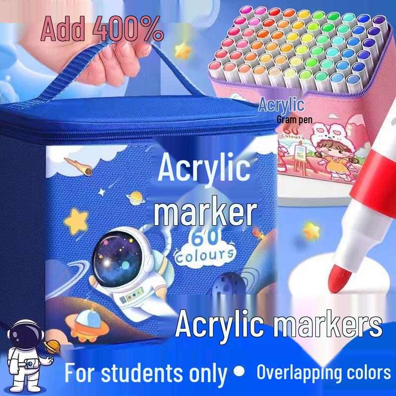 Children's Waterproof Acrylic Marker Pen - Fine Tip, Washable, Ideal for DIY Art and Drawing.