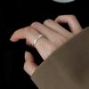 Original 925 Sterling Silver Double LInes Rings For Women  Wedding Engagement Silver Women's Vintage Ring Fine Jewelry