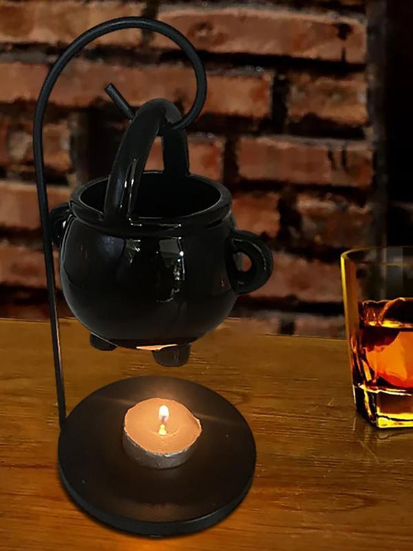 Halloween Wax Melter Cauldron Witch Cauldron To Warm Melt Wax Black Oil Incense Aroma Diffuser Home Decor Spirit