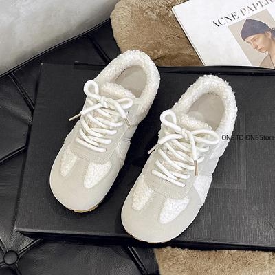 2025 Furry Кроссовки женские замшевые разноцветные пэчворк нескользящие на шнуровке теплая повседневная зимняя женская обувь ручной работы Tenis Feminino