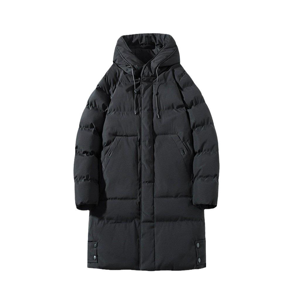M-8XL Большой размер Средней длины Хлопковая одежда Мужская Зимняя Свободная Хлопковая куртка с капюшоном Теплое Пальто Однотонное Утепленное Хлопковое Пальто