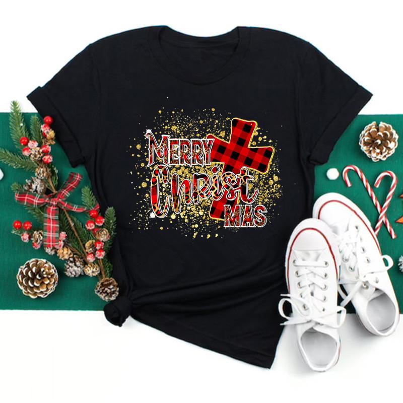 Just A Girl Who Loves Christmas Print Women Tshirts Cute FeUnisex Christmas Clothes New Year Party Tshirt