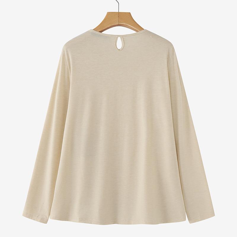 ZANZEA Женские осенние кружевные лацканы с длинным рукавом и принтом футболки