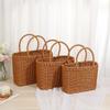 Rectangular Picnic Basket With Handle Flower Basket Storage Basket Woven Basket Fruit