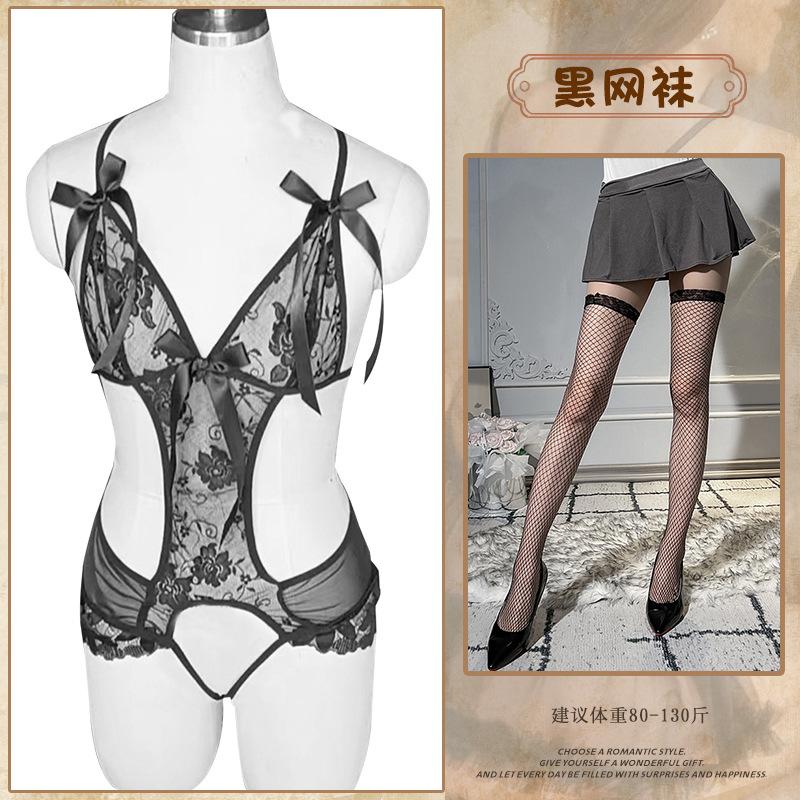 Sex underwear pure desire purple lace onesie sexy open crotch free temptation sex uniform