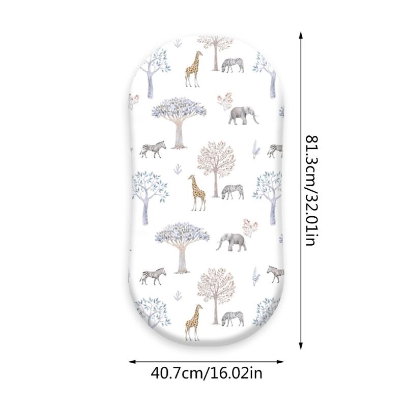 Pack of 2pcs Baby Fitted Sheet Crib Bed Cover Sheet Cartoon Print Bassinet Sheet Mattress Covers Elastic Removable Cover
