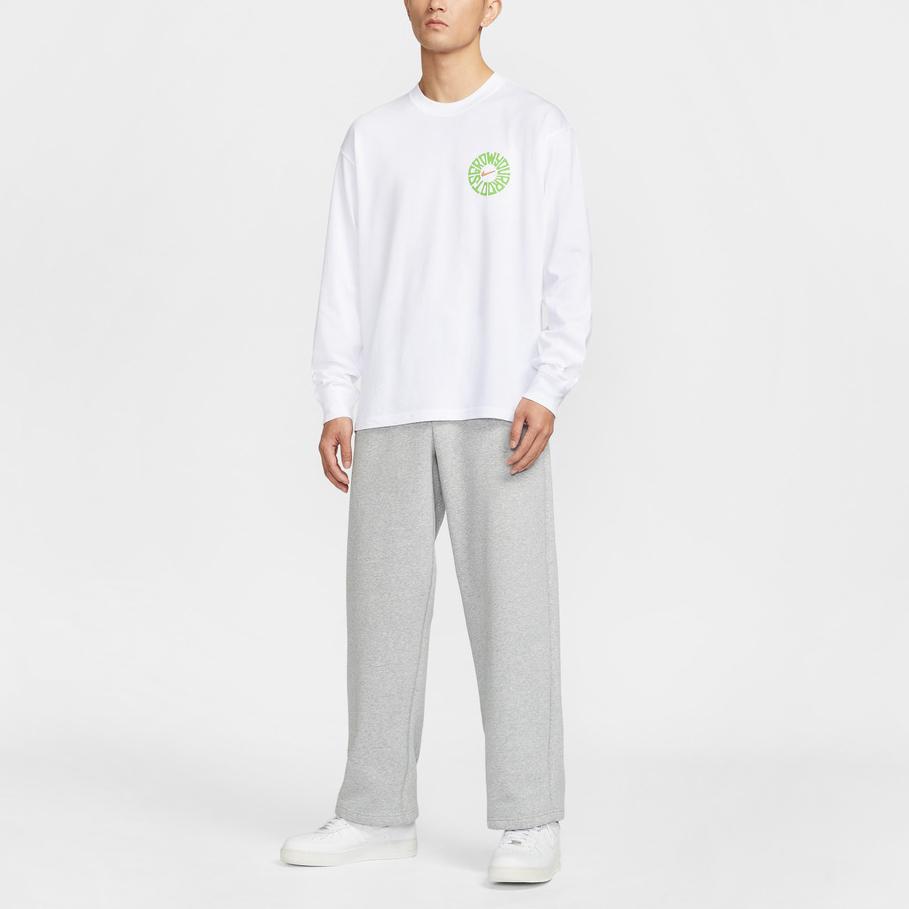 Nike Простая мужская футболка-свитшот с круглым вырезом и длинным рукавом IH4134-100