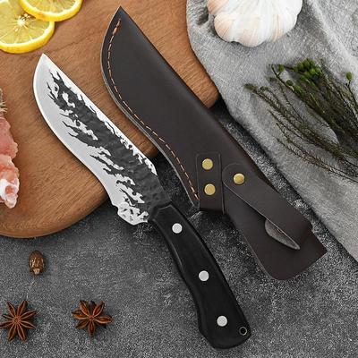 Кованый нож для обвалки, кухонные ножи шеф-повара ручной работы, универсальный нож с деревянной ручкой, нож для мяса
