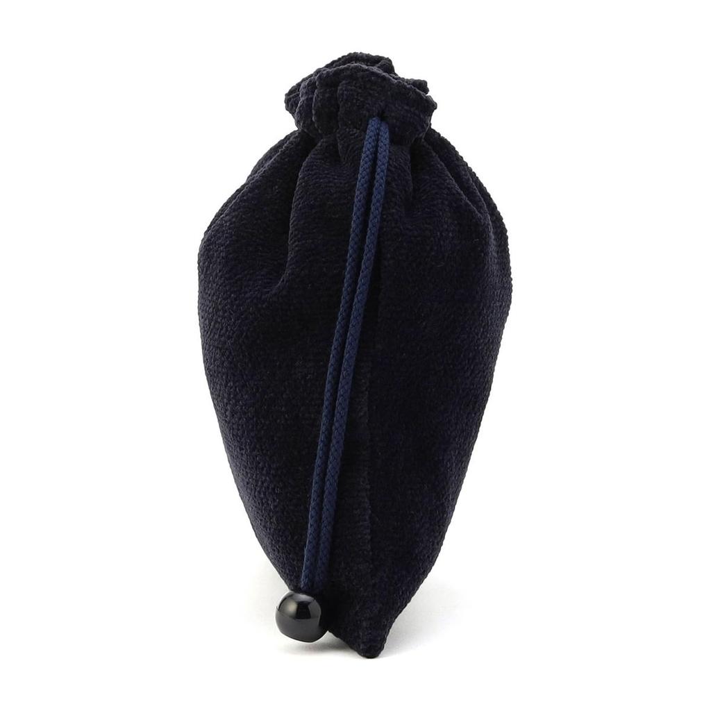 FEILER Heidi Navy Drawstring Pouch Duck Embroidery HE-260638 Chenille Fabric