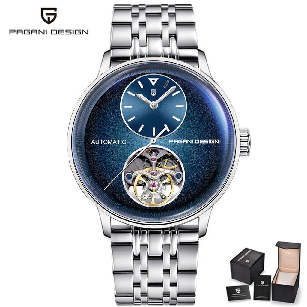 PAGANI DESIGN New Simple Men Mechanical Watches Business Waterproof 100M Stainless Steel Automatic Luminous Watch for Men