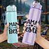 1PC Mama's Bestie Simple Letter Quote Print 750ml Color Plastic Sports Water Bottle Leakproof Flip Straw Lid Suitable for Sports Office Home Use